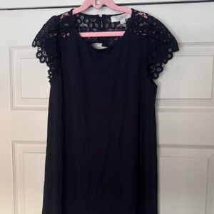 LOFT Navy Women’s Dress with Lace Sleeves